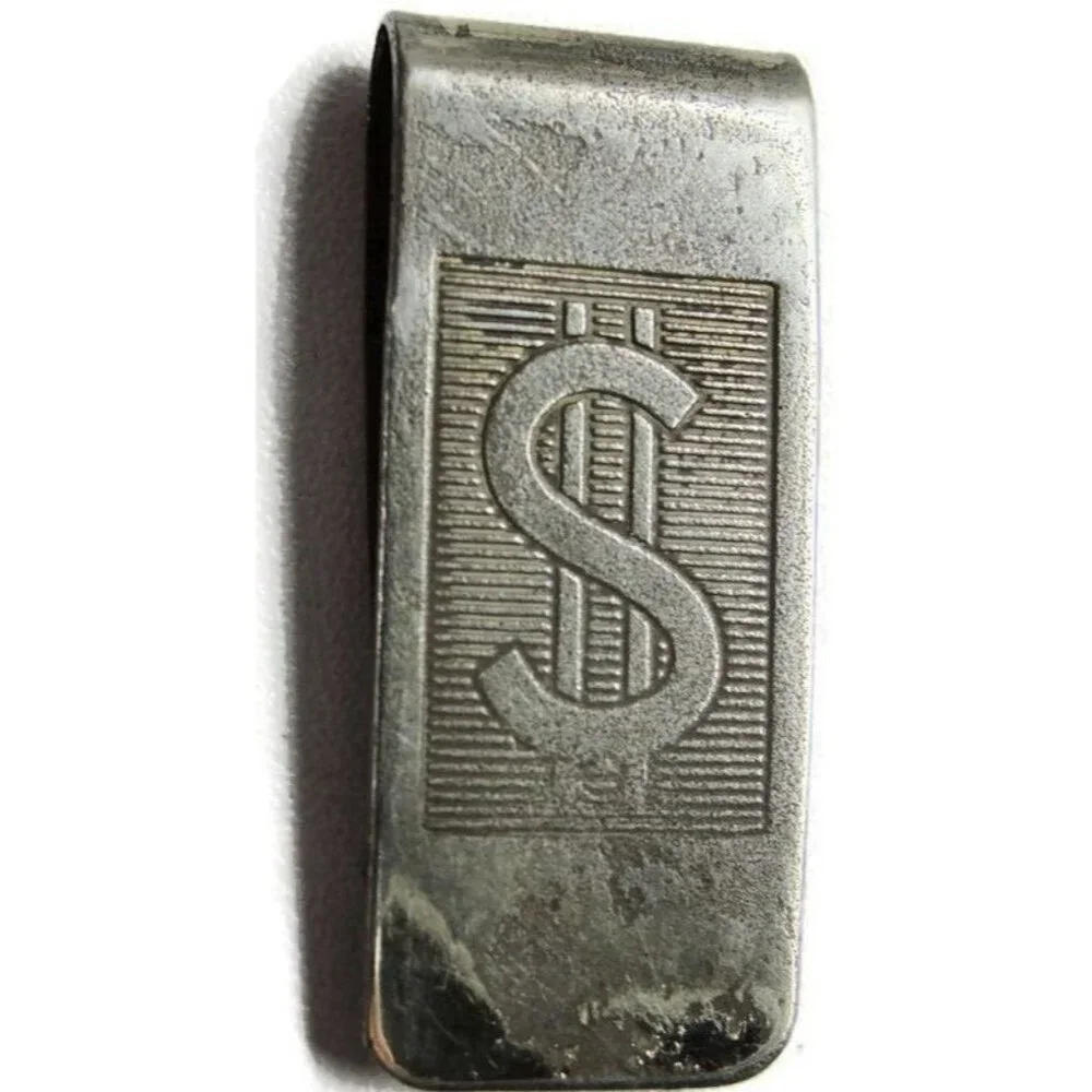Dollar $ Sign Money Clip Stainless Steel Wallet Credit Card Cash Vintage Wear